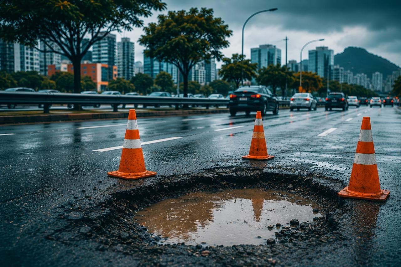 Buraco na Av. das Américas