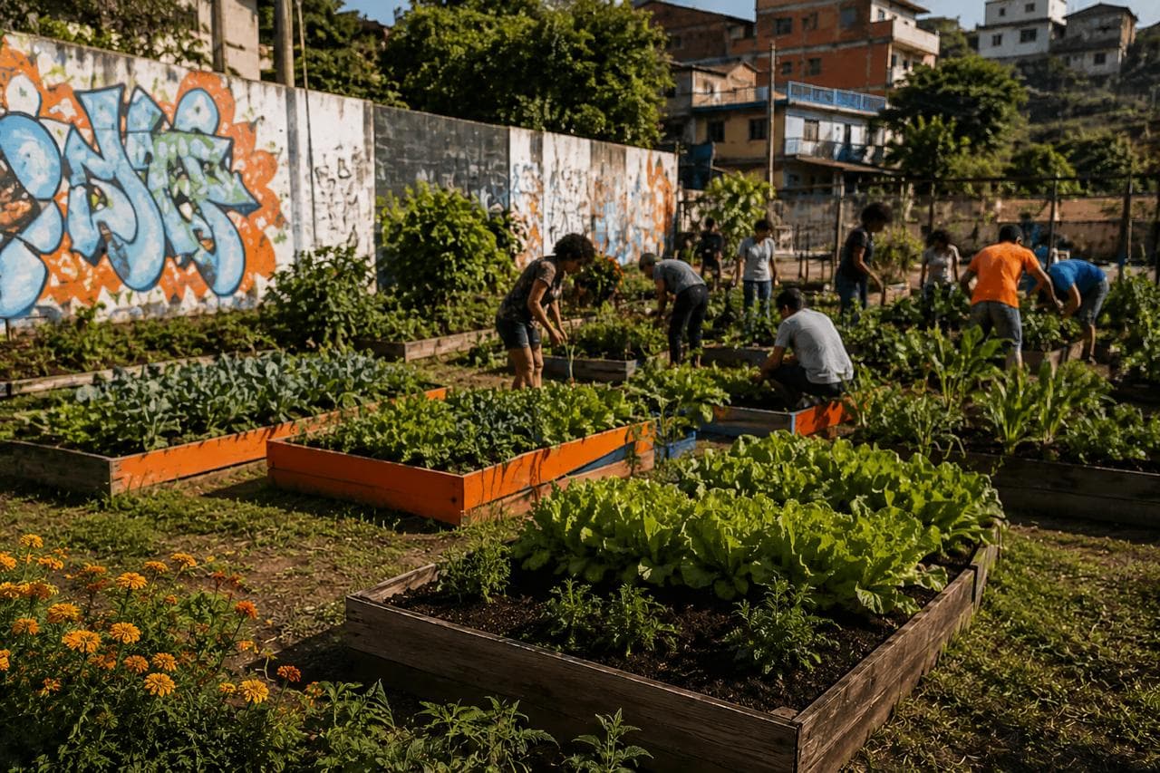 Horta comunitária do bairro